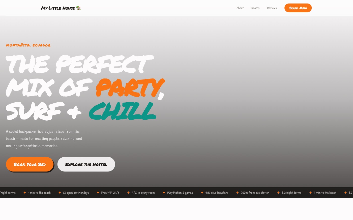 My Little House Backpackers website